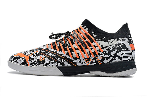 Chuteira Futsal Puma Future Z 1 3 Preto Branco e - Laranja