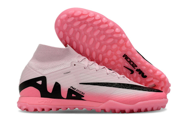 Chuteira Society Nike Air Zoom Mercurial Superfly 9 Elite Tf Rosa e Preto Mad Brilliance - Pack