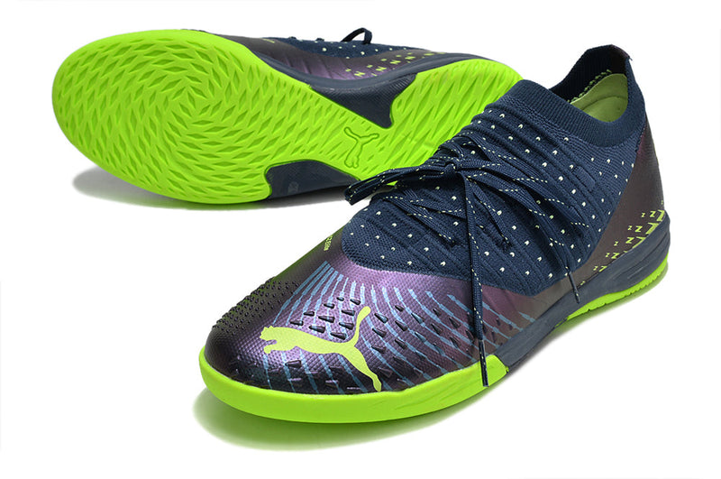 Chuteira Futsal Puma Future Z 1 3 Ic Azul e Verde Fatest - Pack