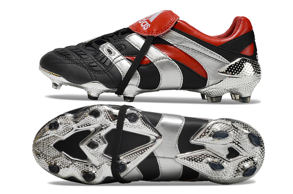 Chuteira Campo Adidas Predator Precision Fg Preta e Vermelha 25th Anniversary - Edition