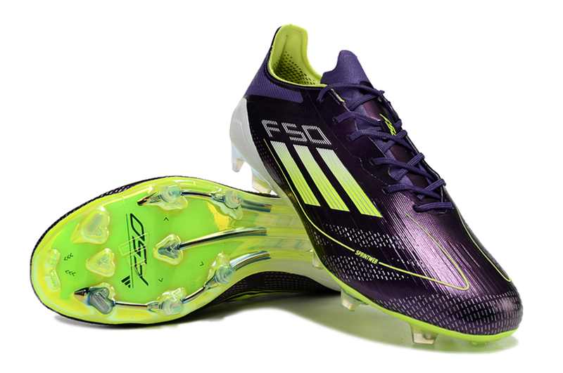 Chuteira Campo Adidas F50 Fg Roxa e Verde Fast - Reborn