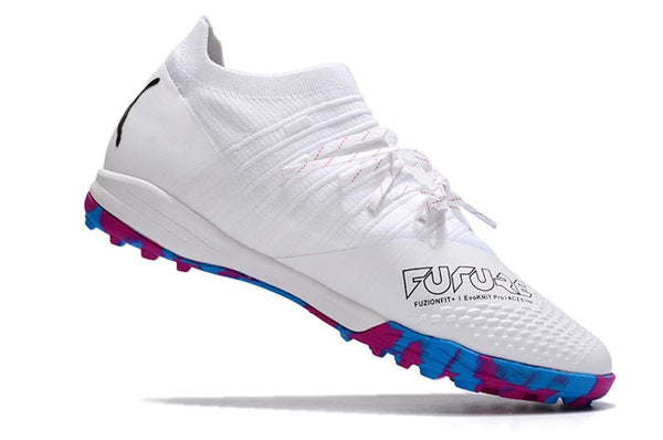 Chuteira Society Puma Future Z 1 3 Branca e Azul