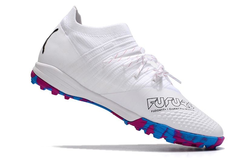 Chuteira Society Puma Future Z 1 3 Branca e Azul