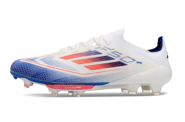 Chuteira Campo Adidas F50 Fg Branca Azul e Vermelho Advancement Pack - 1
