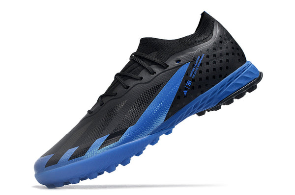 Chuteira Society Adidas X Crazyfast 1 Tf Preta e Azul - Bugatti