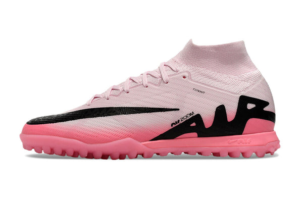 Chuteira Society Nike Air Zoom Mercurial Superfly 9 Elite Tf Rosa e Preto Mad Brilliance - Pack