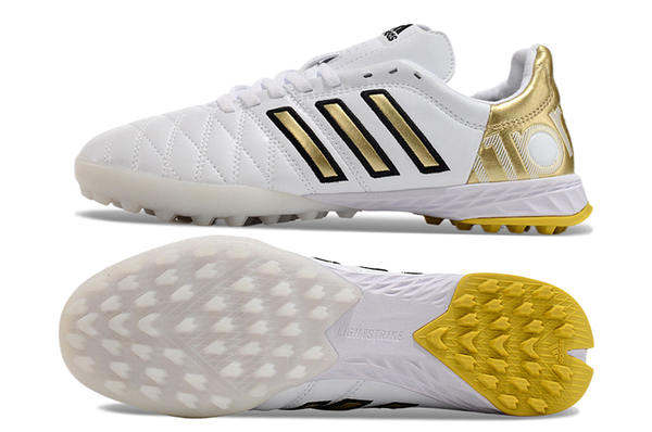 Chuteira Society Adidas Adipure 11 Pro Tf Branca e Dourada Toni - Kroos