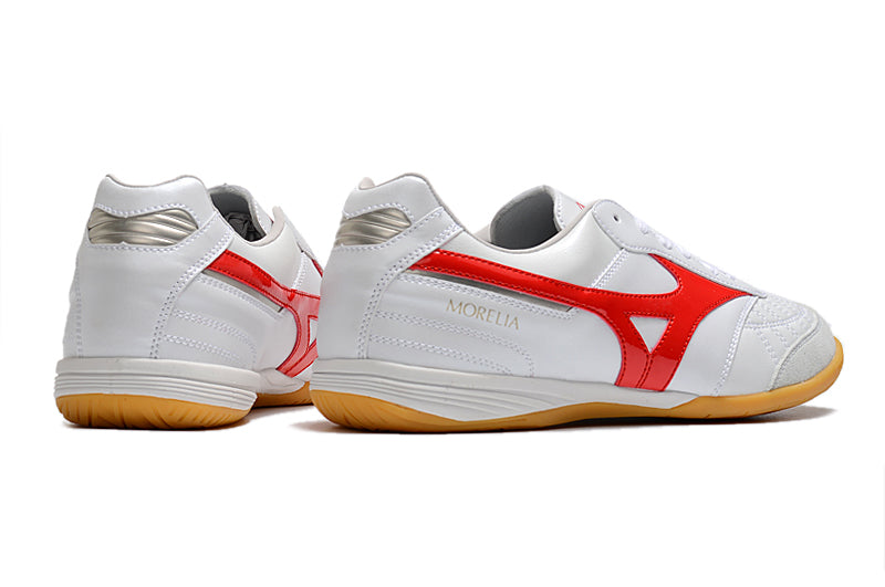 Chuteira Futsal Mizuno Morelia Sla Ic Branca e Vermelha