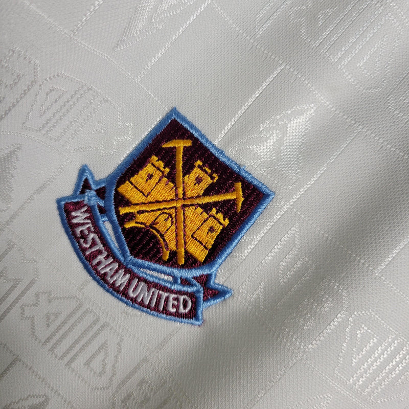 Camisa West Ham Away 1999 Retrô Iron Maiden - Branca