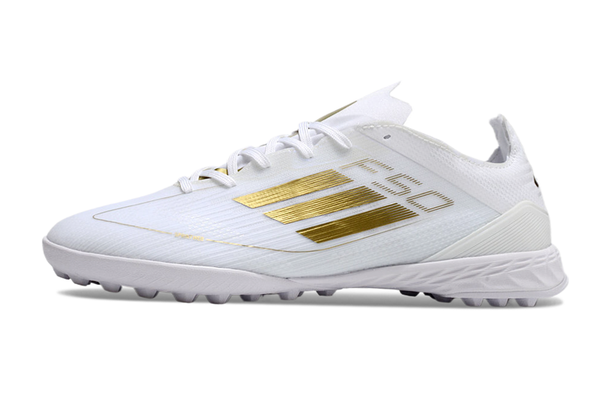Chuteira Society Adidas F50 Tf Branca e Dourado Day Spark - Pack