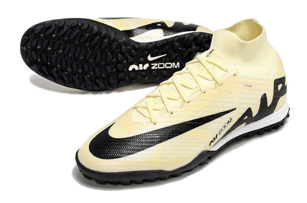 Chuteira Society Nike Air Zoom Mercurial Superfly 9 Elite Tf Bege e Preta Mad Ready - Pack