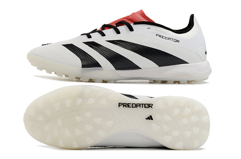 Chuteira Society Adidas Predator Elite Tf Branca Preta e - Vermelha