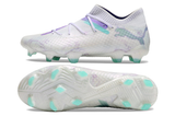 Chuteira Campo Puma Future 7 Fg Branca Verde e Roxo Brilliance Pack