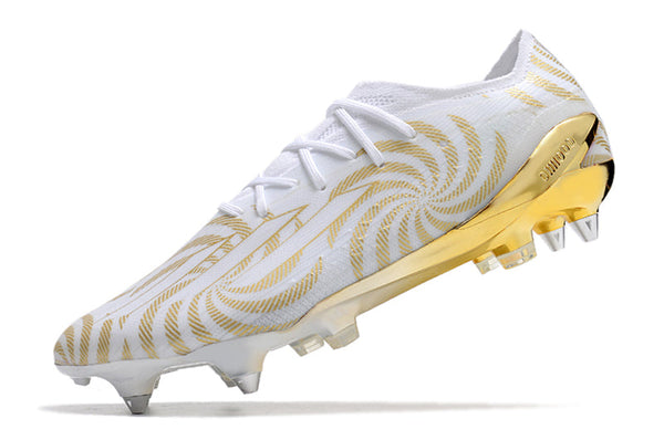 Chuteira Campo Adidas X Speedportal 1 Sg Branca e Dourada Karim - Benzema
