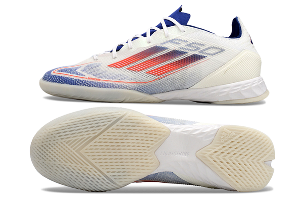 Chuteira Futsal Adidas F50 Ic Branca Azul e Vermelha Advancement Pack - 1
