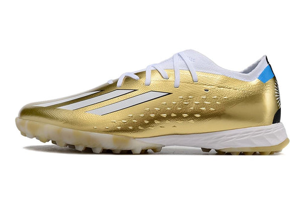 Chuteira Society Adidas X Speedportal Messi 3 Dourada Copa do Mundo - 2022