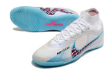 Chuteira Futsal Nike Air Zoom Mercurial Superfly 9 Elite Branca e - Azul