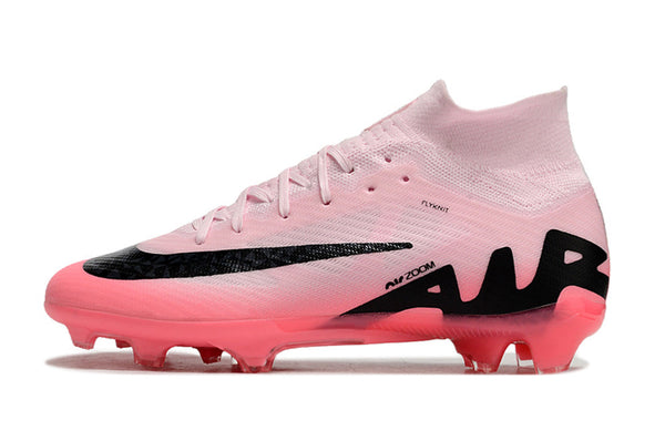 Chuteira Campo Nike Air Zoom Mercurial Vapor 15 Elite Fg Rosa e Preto Mad Brilliance Pack Cano - Alto
