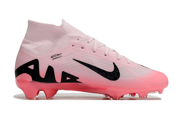 Chuteira Campo Nike Air Zoom Mercurial Vapor 15 Elite Fg Rosa e Preto Mad Brilliance Pack Cano - Alto