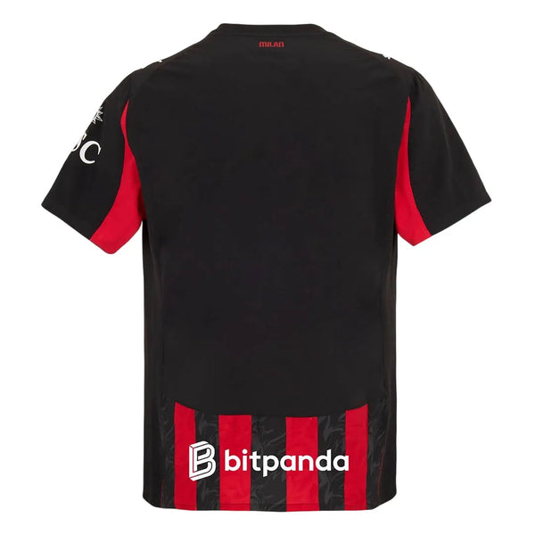 Camisa Milan Home 25/26 Vermelha e - Torcedor Preta