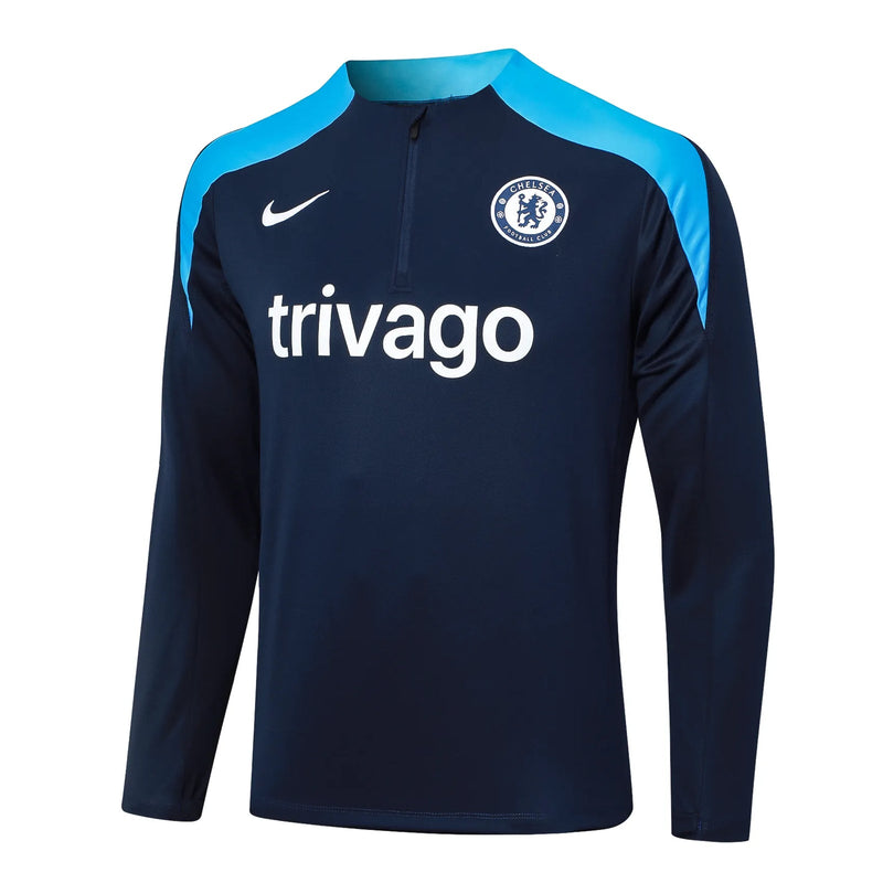 Conjunto Agasalho Treino Chelsea 24/25 Azul - Escuro