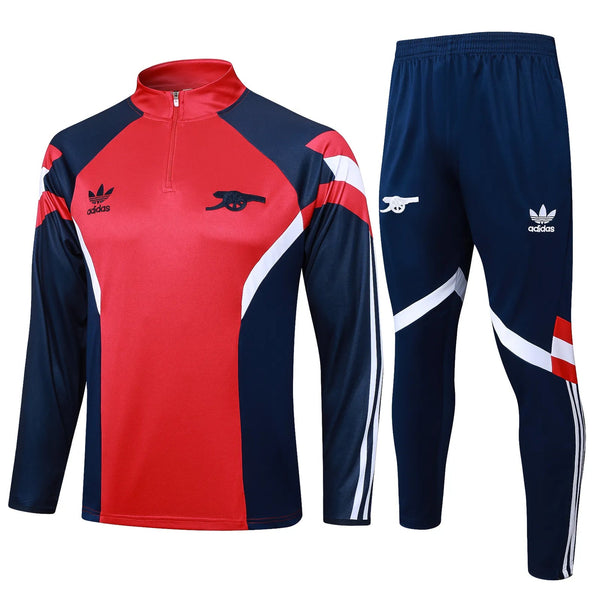 Conjunto Agasalho Treino Arsenal 24/25 Vermelho e Azul - Escuro