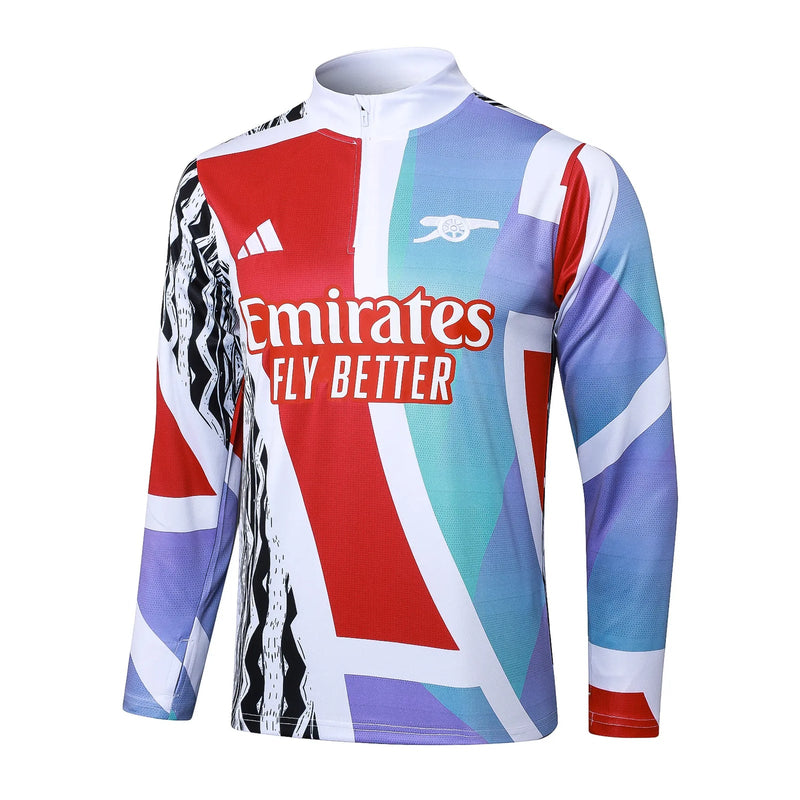 Conjunto Agasalho Treino Arsenal 24/25 Vermelho e - Azul