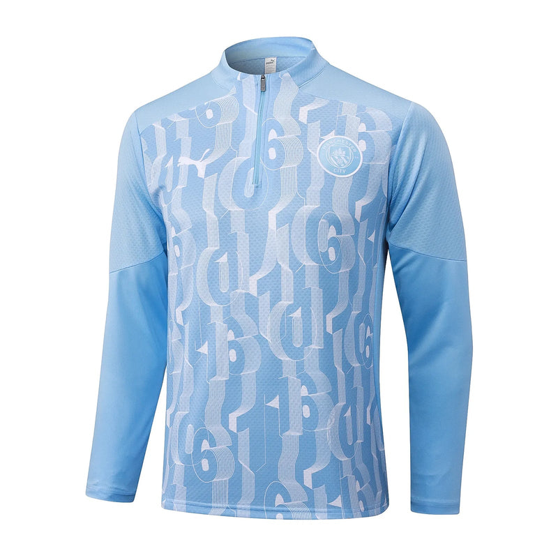 Conjunto Agasalho Treino Manchester City 24/25 Azul - Claro