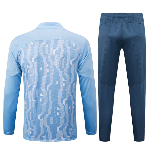 Conjunto Agasalho Treino Manchester City 24/25 Azul - Claro