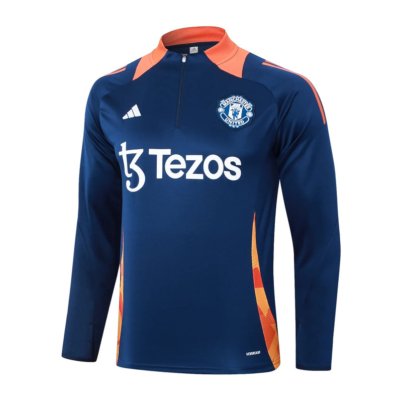 Conjunto Agasalho Treino Manchester United 24/25 Azul - Escuro