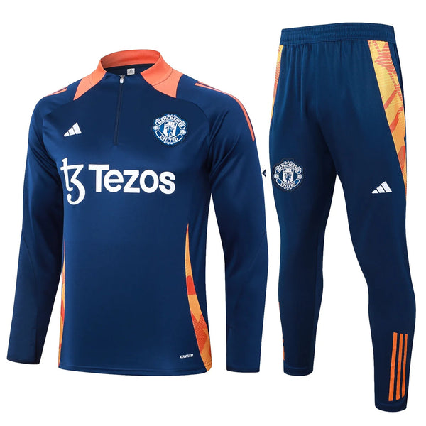 Conjunto Agasalho Treino Manchester United 24/25 Azul - Escuro