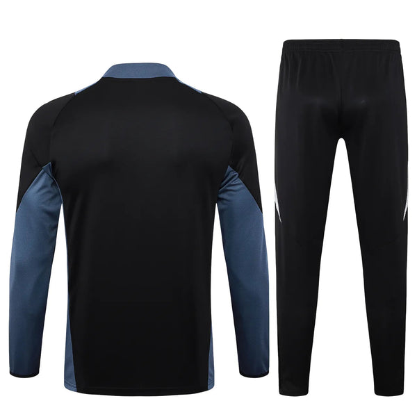 Conjunto Agasalho Treino Manchester United 24/25 Preto e - Cinza