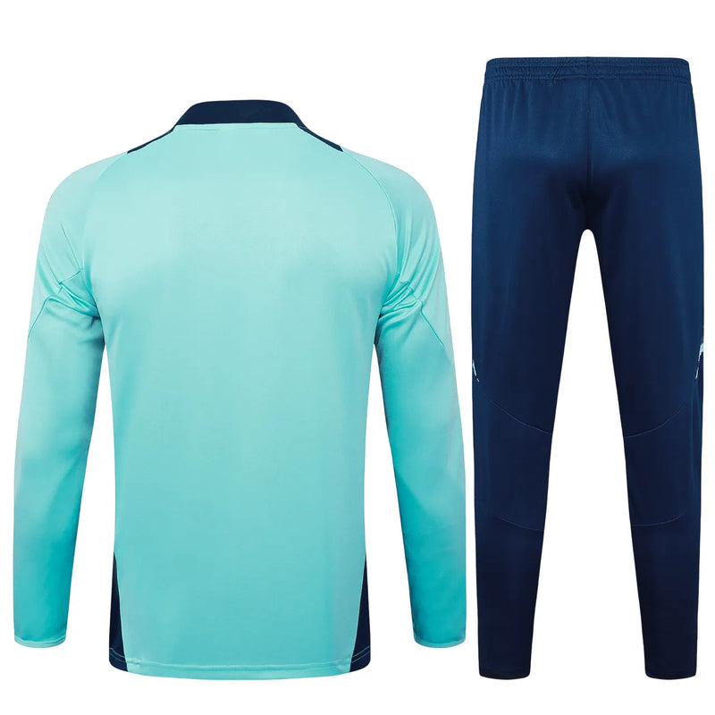 Conjunto Agasalho Treino Manchester United 24/25 Azul - Turquesa