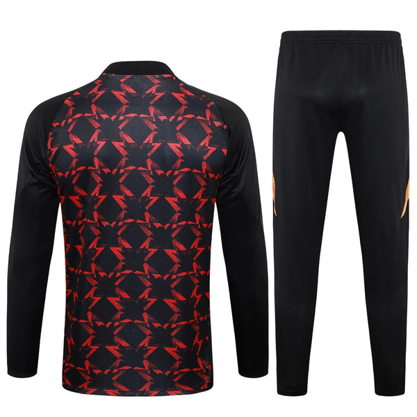 Conjunto Agasalho Treino Manchester United 24/25 Vermelho e - Preto