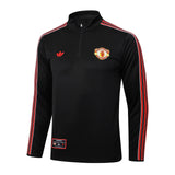 Conjunto Agasalho Treino Manchester United 24/25 Preto e - Vermelho