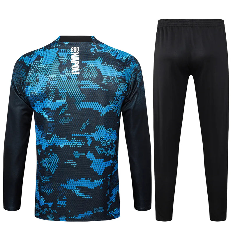 Conjunto Agasalho Treino Napoli 24/25 Azul e - Preto