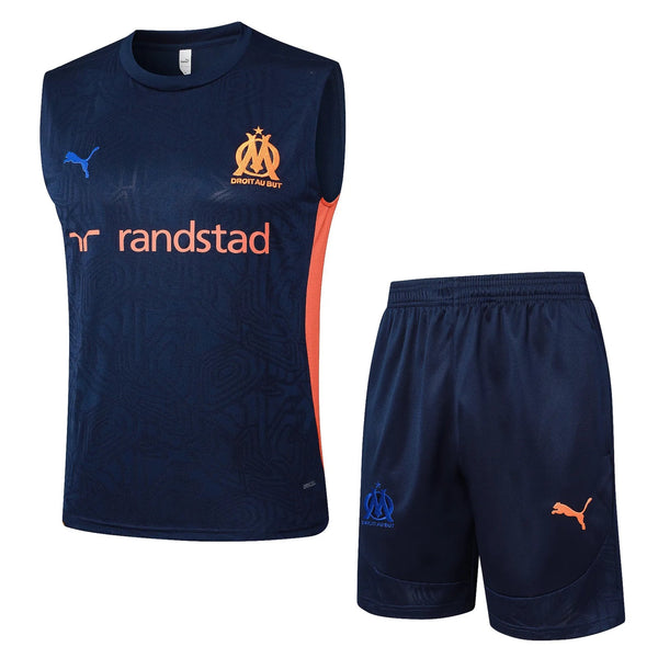 Conjunto Olympique de Marseille Treino Regata 24/25 Azul - Escuro