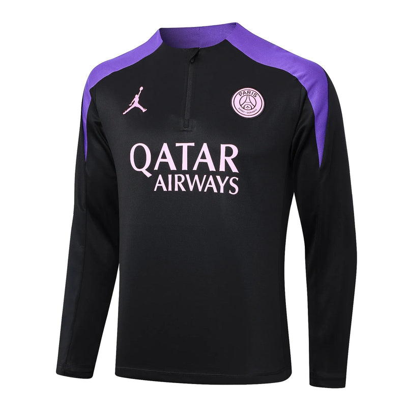 Conjunto Agasalho Treino Psg 24/25 Preto e - Roxo