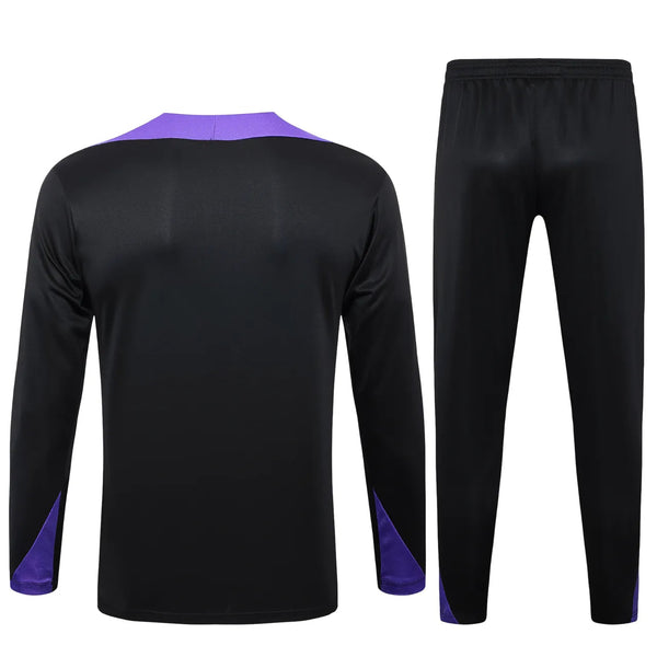 Conjunto Agasalho Treino Psg 24/25 Preto e - Roxo