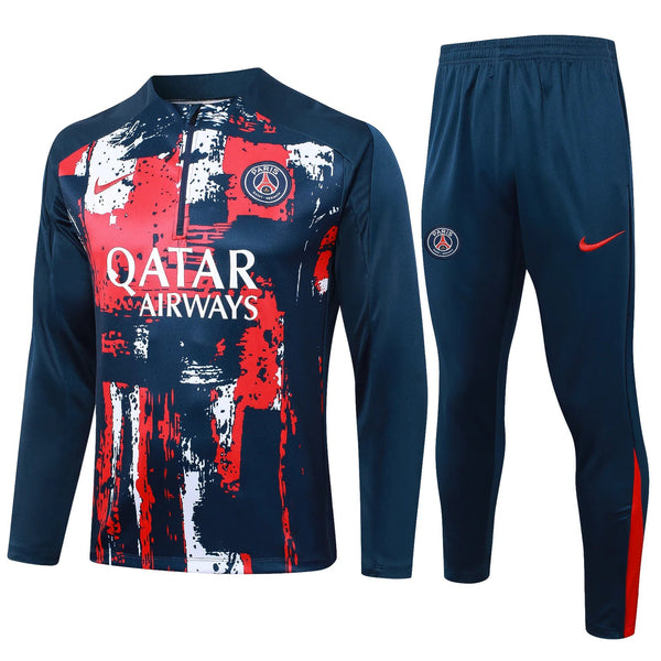 Conjunto Agasalho Treino Psg 24/25 Azul e - Vermelho