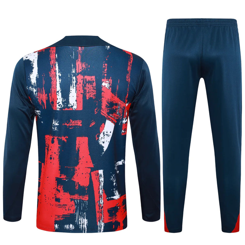 Conjunto Agasalho Treino Psg 24/25 Azul e - Vermelho