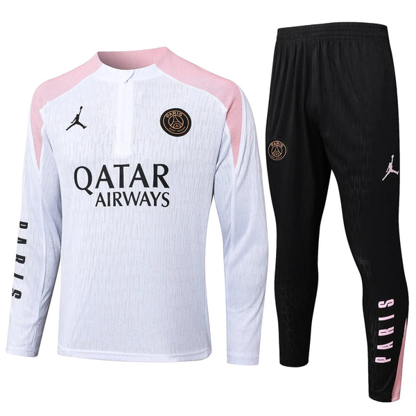 Conjunto Agasalho Treino Psg 24/25 Branco e - Rosa