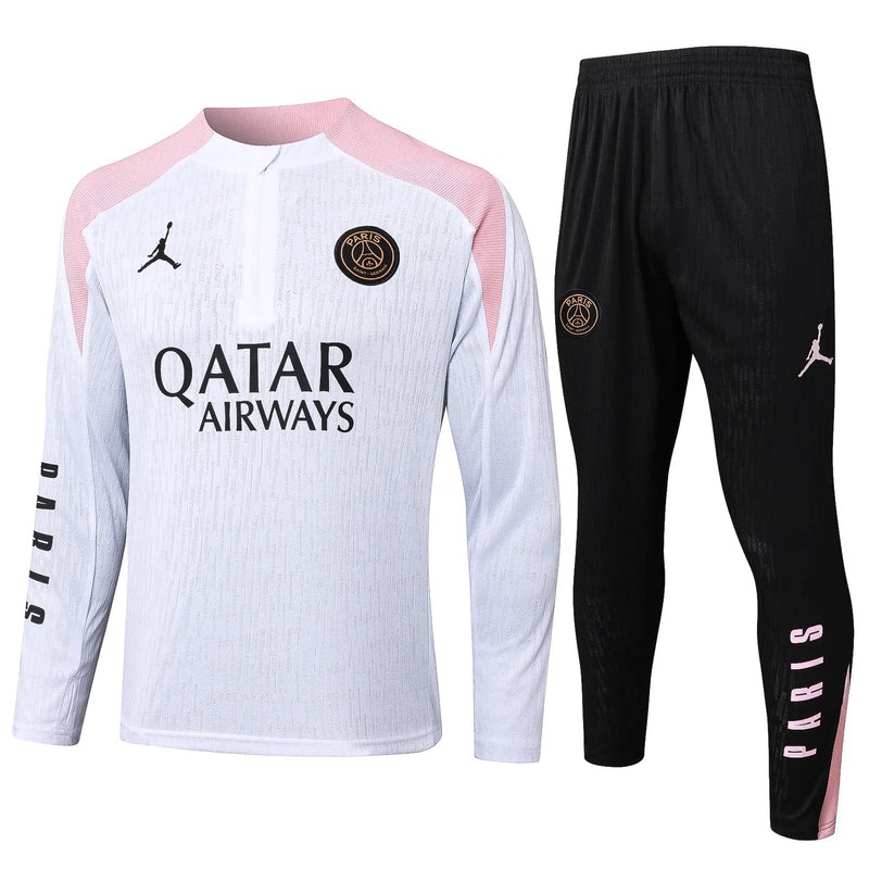 Conjunto Agasalho Treino Psg 24/25 Branco e - Rosa