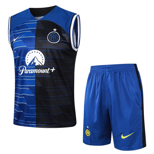 Conjunto Inter de Milao Treino Regata 24/25 Azul e - Preto