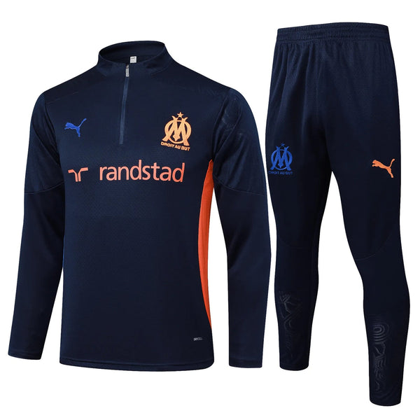 Conjunto Agasalho Treino Olympique de Marseille 24/25 Azul - Escuro