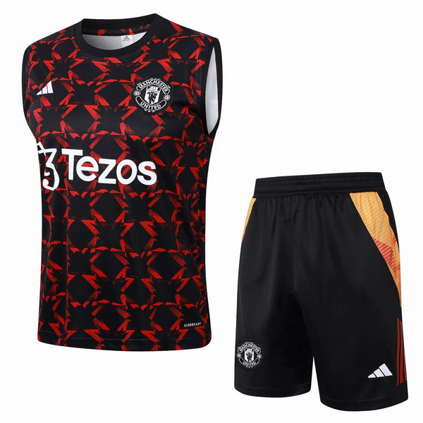 Conjunto Manchester United Treino Regata 24/25 Vermelho e Preto - 1