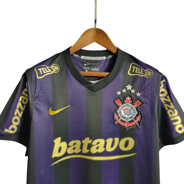 Camisa Corinthians Away 09/10 - Torcedor Retro Preta e Roxa