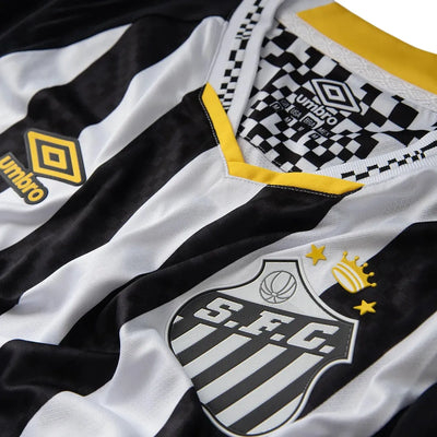 Camisa Santos Away 25/26 Jogador - Preta e Branca