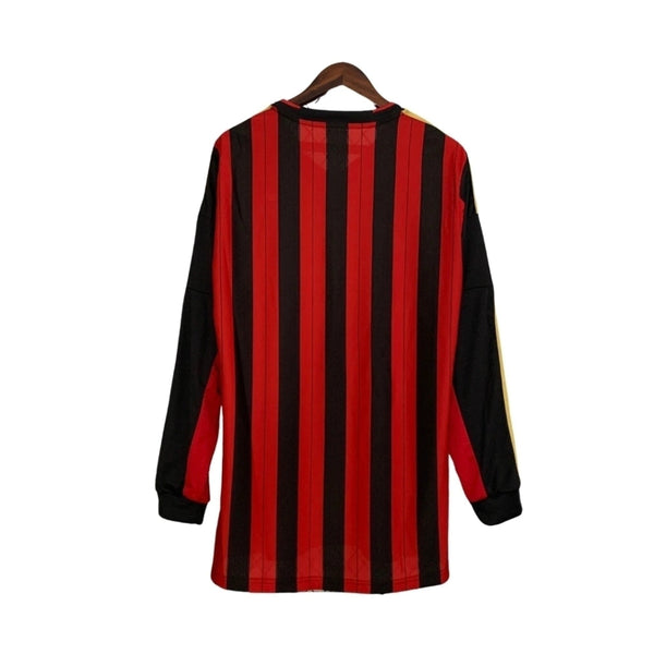 Camisa Milan Home 13/14 Retrô Manga Longa Vermelha e - Preta