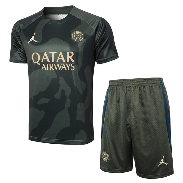 Conjunto Psg Treino 24/25 Verde e - Cinza